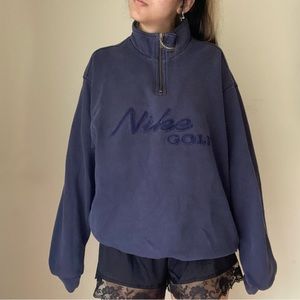 Vintage Nike navy blue golf quarter zip size large.